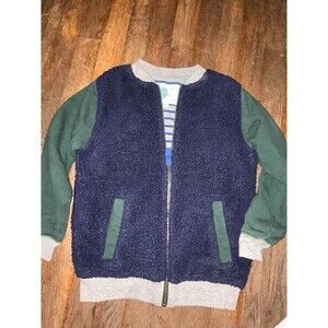 Mini Boden Kids Green / Blue Hoodie Sherpa -Full Zip Size 7/8 Years
